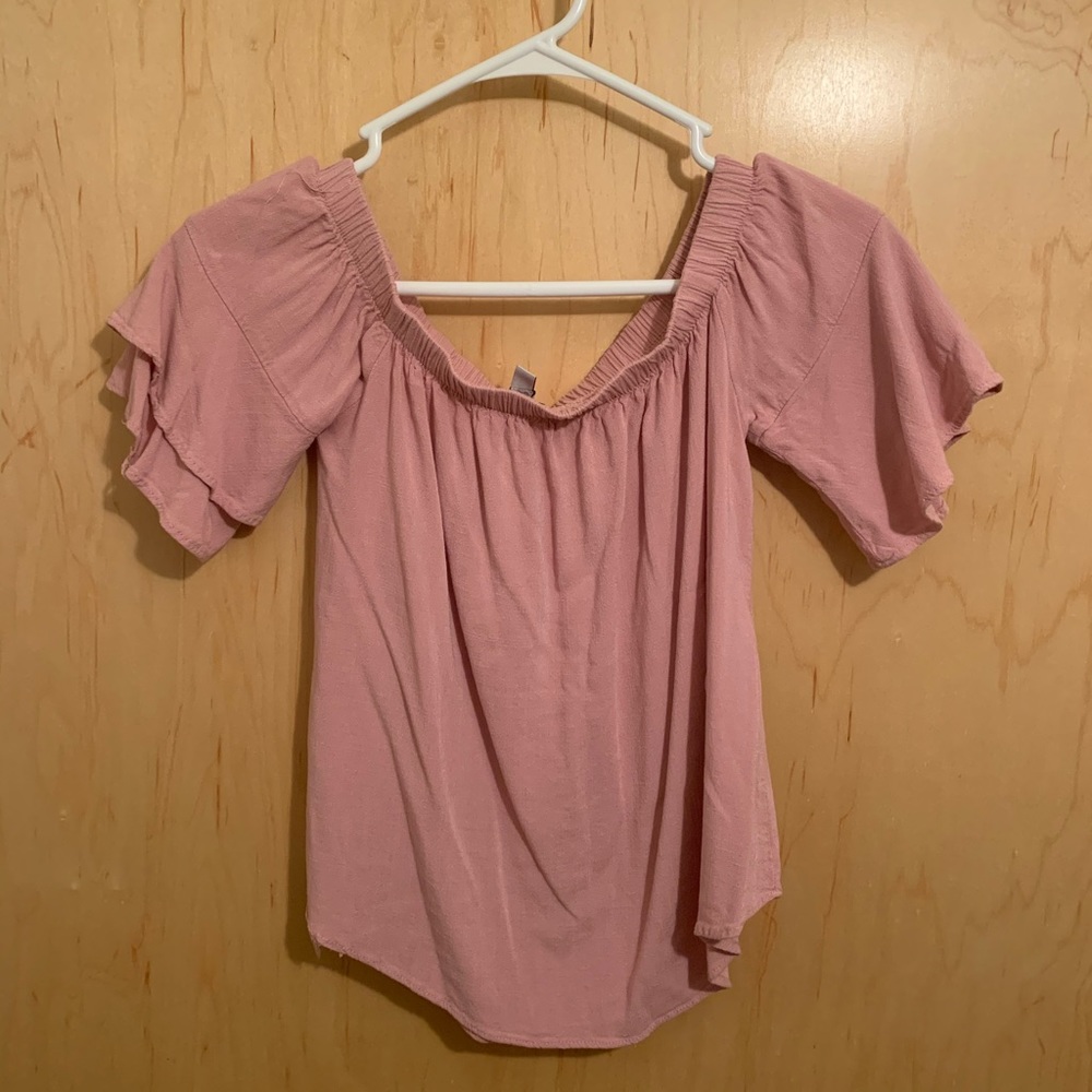 MOA MOA off the Shoulder Short Sleeve Shirt